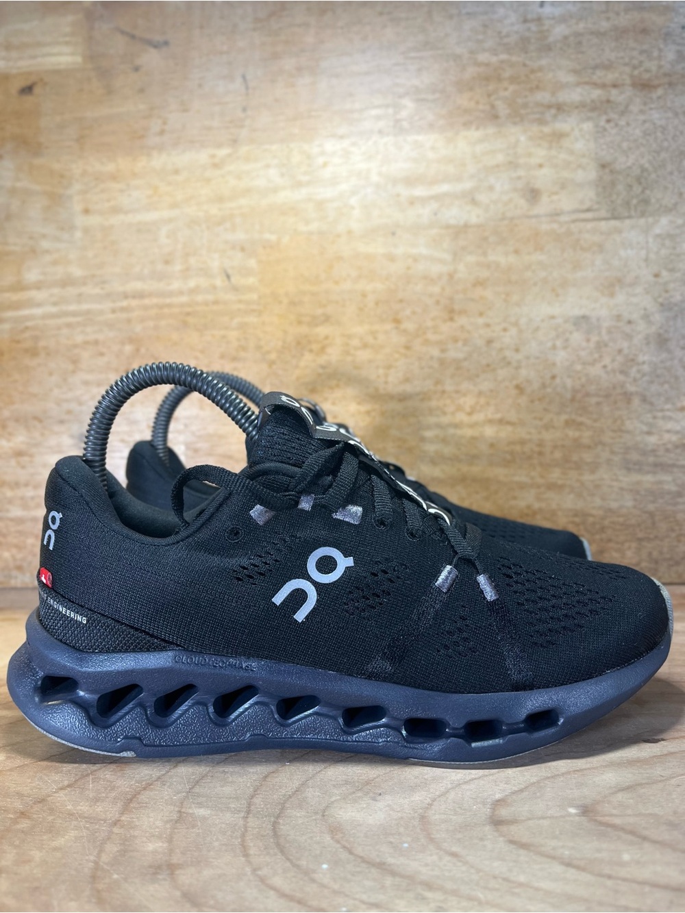 On CloudSurfer REFLECTIVE Womens Size 6.5 Running Shoes Sneakers Black